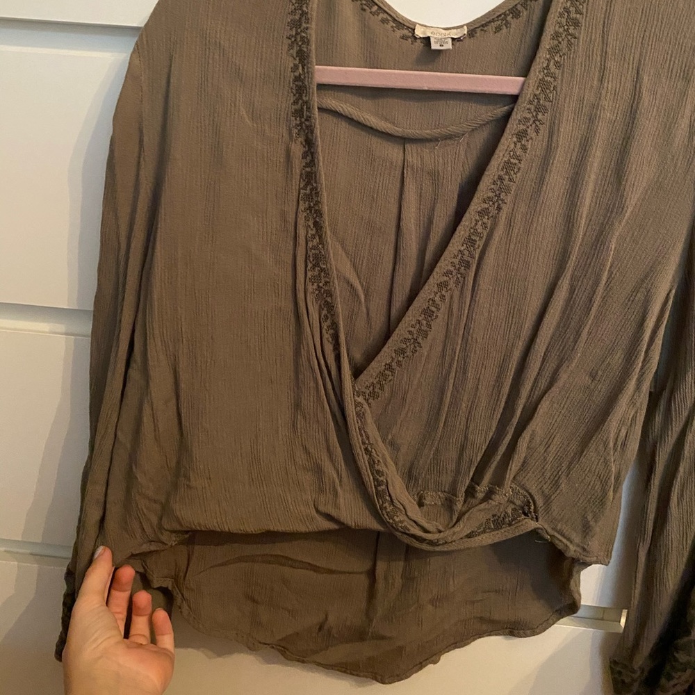 UO dark/army green blouse
